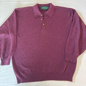 Tundra Canada Virgin Merino Wool Polo Sweater | Men’s XL | Burgundy